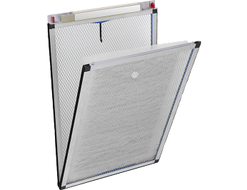 Open polarized media air cleaner panel